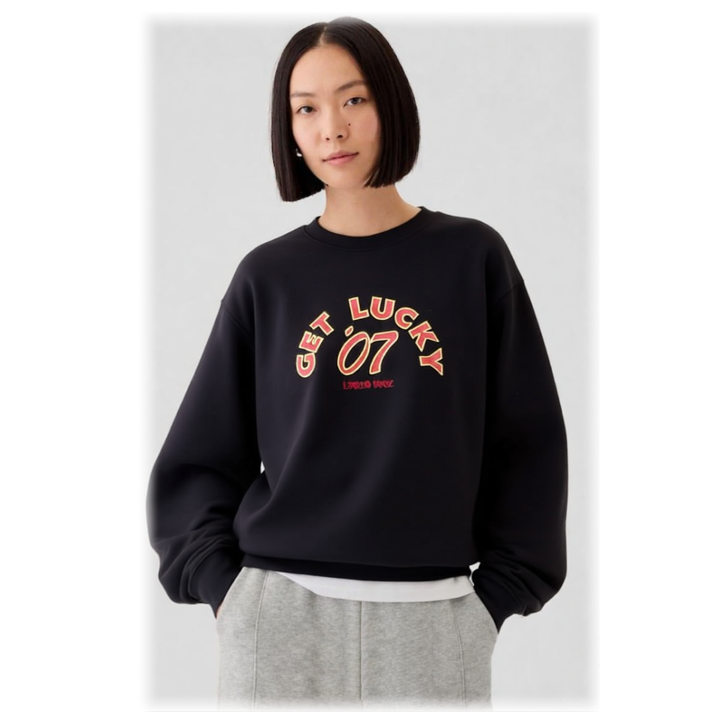 Get Lucky Classic Unisex Crewneck Sweatshirt. Premium Ltd Edition Embroidery